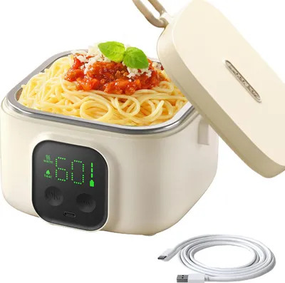 Produktbild von Kabellose Heiz-Lunchbox mit 14000mAh Akku, 500ml Innenbehälter – für Camping, Picknick & Bürogebrauch