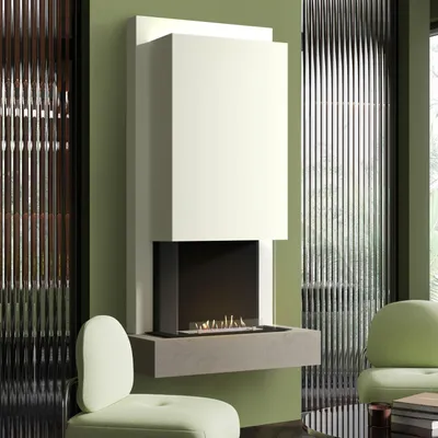 Produktbild von muenkel design Arco [moderner Design Ethanolkamin]: Concrete (Betonoptik) - Planika Senso - Weiß