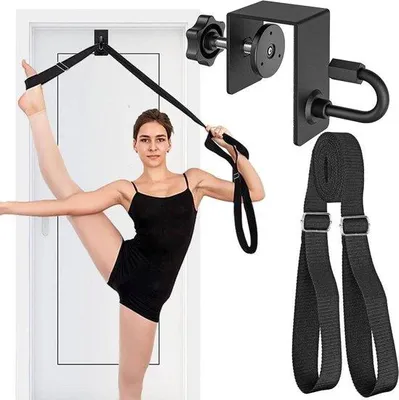 Produktbild von Stretchband mit Scharnier für Ballett, Yoga und Gymnastik - verstellbare Stretchbänder mit Löchern - für zu Hause und Trainingszwecke