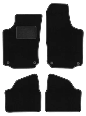 Produktbild von Velours-Fußmatten für Opel Corsa C 2000-2006 (Schrägheck) – 4-tlg, Schwarz, passgenau – Wielganizator LUX