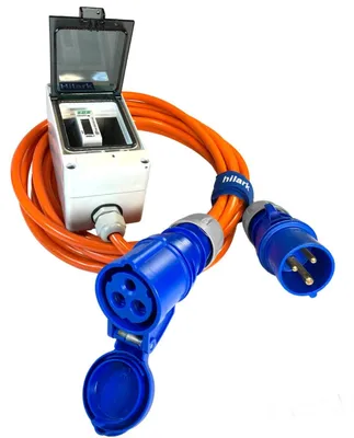 Produktbild von Camping-Verlängerungskabel mit Energiezähler H07BQ-F 3x2,5mm² orange 3m