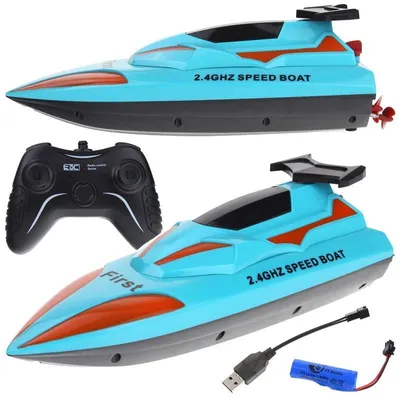 Productafbeelding van Afstandsbestuurd motorboot, model sleepboot - Blauw