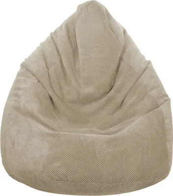 A beige beanbag chair.