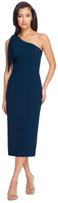 Produktbild von Dress the Population Tiffany-Midi-Etuikleid für Damen, einschultrig, Schleifende