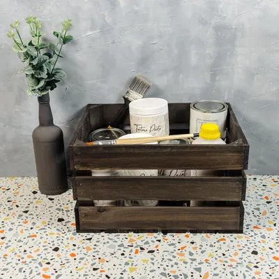 Immagine prodotto di Creative Deco Set 3x Cassetta Nera in Legno 40x30x23 cm | Vintage Shabby | Cassa Portaoggetti, Decorazione DIY, Regali Rustici