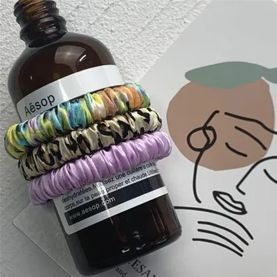 Image de Lot de élastiques à cheveux en soie, bandeaux élastiques pour femmes