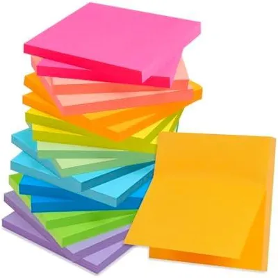 Produktbild von 990 Stück Haftnotizen, 9 leuchtende Farben, Klebezettel in 76 mm x 76 mm, leicht beschreibbar, wiederaufklebbar, Sticky Notes für Schule, Zuhause und Büro, 55 Blatt pro Block, insgesamt 18 Blöcke