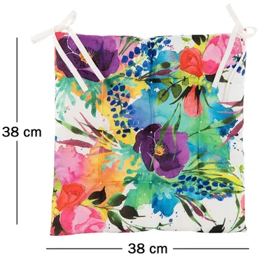 Produktbild von JACK Outdoor Motiv Stuhlkissen 38x38cm Lounge Kissen Auflage Wasserfest Sitzkissen Garten Lotus Effekt, Farbe:Frühlingsstrauß