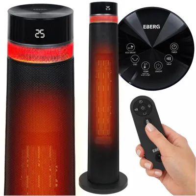 Produktbild von EBERG ELVO Turmheizlüfter 2000 W, elektrischer PTC-Heizlüfter, Schwarz
