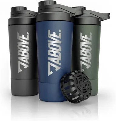 Immagine prodotto di SOPRA. Shaker per proteine in acciaio inox da 750 ml - Senza BPA e isolante: mantiene i frullati freddi per 12 ore - Bilancia integrata e coperchio a prova di perdite al 100%