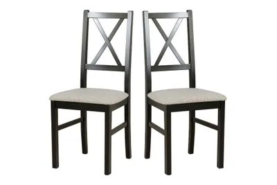 Image de Lot de 2 chaises de salle à manger « Nilo 12 » noires, en chêne massif