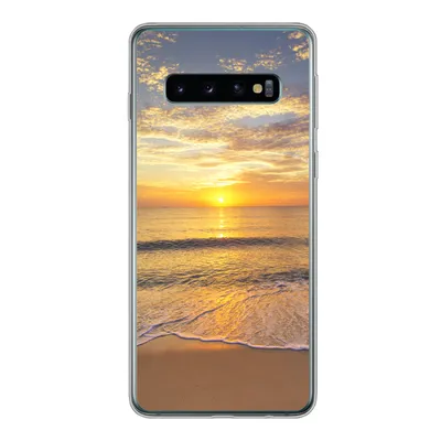 Produktbild von MuchoWow® Handyhülle Schutzhülle Hülle für Samsung Galaxy S10 Strand - Sonnenuntergang - Meer Silikon Softcase Handy Hülle - Handytasche