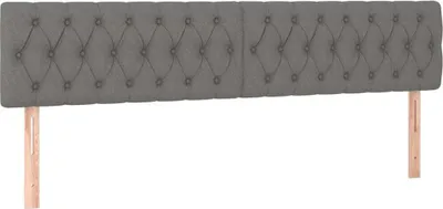 Image de vidaXL Têtes de lit 2 pcs. Gris foncé 100x7x78/88 cm Tissu
