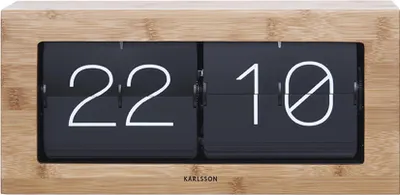 Produktbild von Karlsson - Wand-/Tischuhr Boxed - Flip XL - Bambus - 37x17,5x9cm