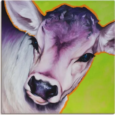 Produktbild von ARTland Leinwandbild Kuh Pretty Betty Größe: 30x30 cm
