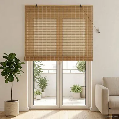 Image de Maison Exclusive - Tapis Rollo Natur, 130 x 220 cm, en bambou