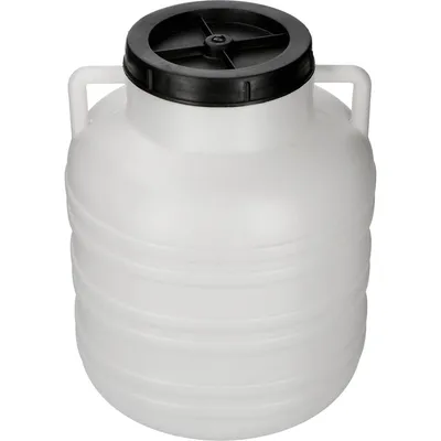 Produktbild von Weithalsfass Futtertonne 20 Liter Sauerkrautfas Kunststoff Regen Fass Gepäcktonne weiß