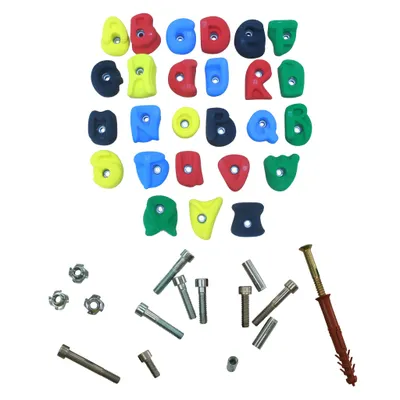 Produktbild von Sport-Thieme Klettergriff-Set "ABC", Mit Befestigungsmaterial für Betonwand