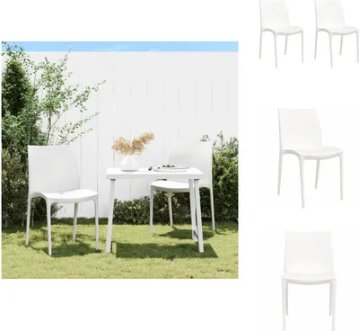 Produktbild von vidaXL Gartenstühle 2 Stk. Weiß 50x46x80 cm Polypropylen -  Gartenstühle