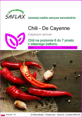 Zdjęcie produktu dla SAFLAX - Chili - De Cayenne - 20 Nasiona - Capsicum annum