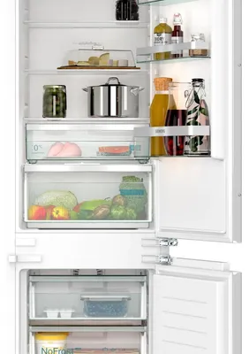 Immagine prodotto di Siemens iQ300, frigorifero-congelatore da incasso con scomparto congelatore inferiore, 193,5 x 55,8 cm, cerniera piatta, KI96NVFD0