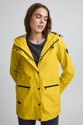 Produktbild von OXMO OXBecky Damen Regenmantel Regenjacke Übergangsjacke mit Kapuze