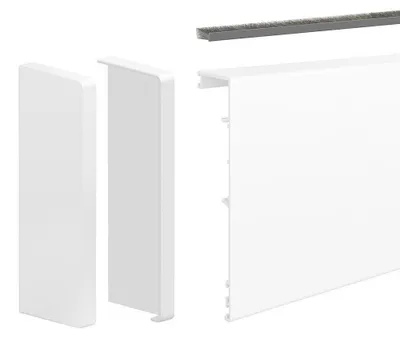 Produktbild von SLID'UP 190 Abdeckblende Weiß 201 cm inkl. Endkappen für Glasschiebetür
