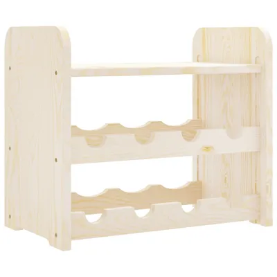 Zdjęcie produktu dla Stojak na wino z górną półką, 43x25x37 cm, lite drewno sosnowe