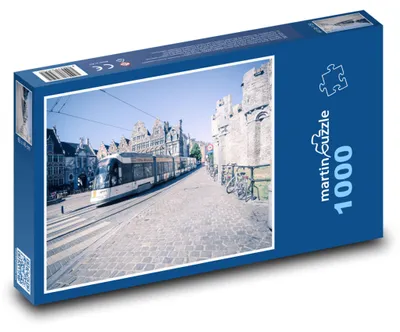 Zdjęcie produktu dla Puzzle 1000 Tramwaj w Gandawie, Belgia - martinpuzzle
