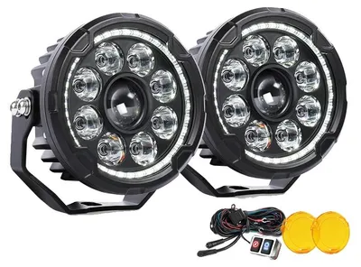Imagen del producto de Faro de trabajo para motocicleta, 5 pulgadas, LED de alta intensidad, 2 unidades con cable