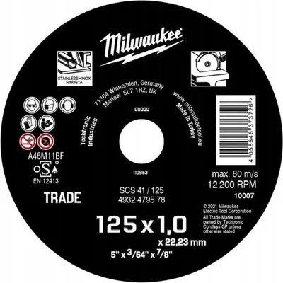 Immagine prodotto di Disco metallico Milwaukee 4932479578 125 mm x 1 mm
