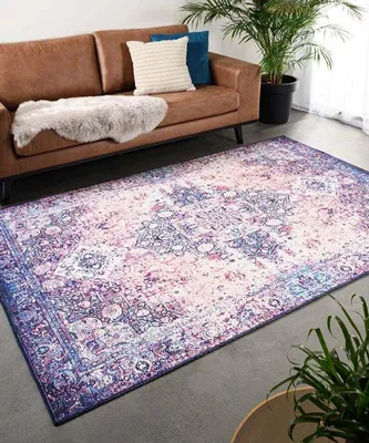 Imagen del producto de Unyqoos® Alfombra Vintage "Fade" No. 2 – Multicolor, 76 x 150 cm, Poliéster, aspecto chenille