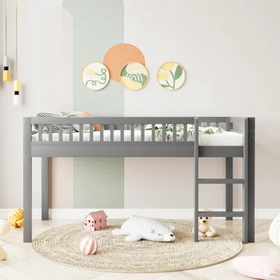 Produktbild von Kinderbett 90*200 cm Massivholzbett mit Sicherheitsleiter