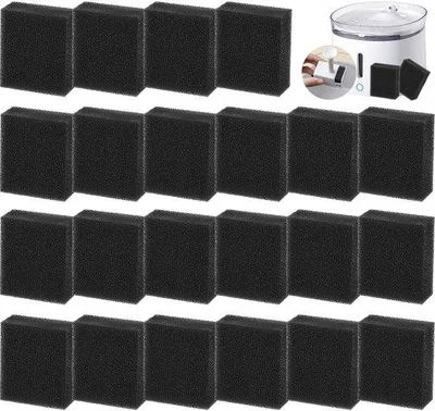 Image de Filtre à eau pour animaux, filtre à eau pour fontaines à boire pour chats et chiens, modèle : WF20 (noir-24 pièces)