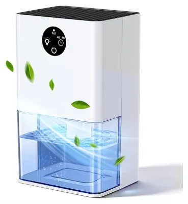 Obrázok produktu pre Odvlhčovač vzduchu 1,5 L - Biely - 22,5 W - Plast ABS - Vhodný do miestností do 20 m² - Prenosný odvlhčovač