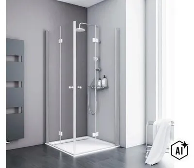 Produktbild von SCHULTE Eckeinstieg AlexaStyle 2.0 ExpressPlus mit Drehfalttür 80 x 80 x 192 cm Profil aluminium Klarglas schmutzabweise