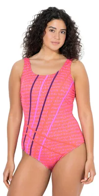 Produktbild von Ulla Popken Damen Badeanzug neon rot 56