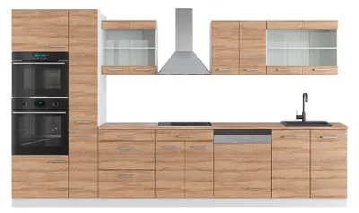 Immagine prodotto di Cucina componibile Vicco R-Line Sonoma/Bianco 350 cm con armadio alto, PL Rovere, Model 42664