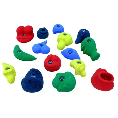 Produktbild von Sport-Thieme Klettergriff-Set "Premium II", Mit Befestigungsmaterial für Outdoor-Kletterwand