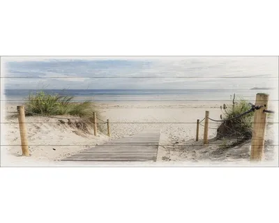 Produktbild von Leinwandbild maritim Sea Holzsteg durch sandige Dünen zum Meer 77x27 cm