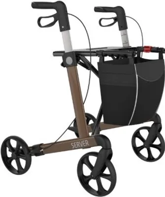 Produktbild von Rollator SERVER Standard SH62,m.Stockhalter u.Tasche braun,