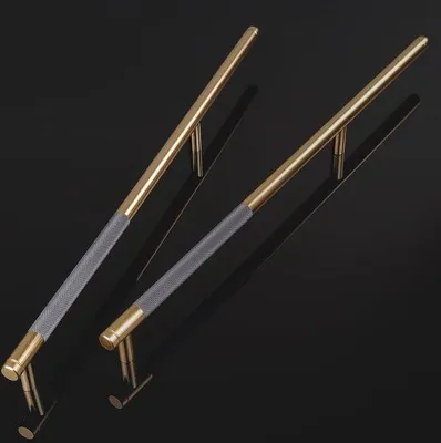 Produktbild von 2 Vintage Schubladehenkel in Gatafstand 256mm Goldgelb