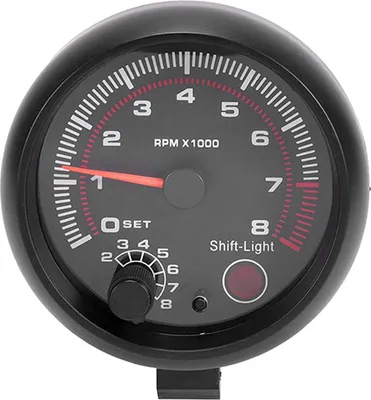 Image de 3,75 pouces - Compteur de régime pour automobile (rétrofit) avec éclairage noir et blanc, échelle 0-8000 tr/min, aiguille, 92 mm