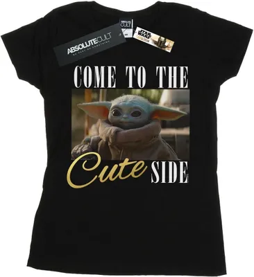Produktbild von Star Wars - "The Mandalorian Come To The Cute Side" T-Shirt für Damen BI43138 (L) (Schwarz)