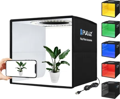 Produktbild von Softbox Set - Tragbare Faltbare Fotolichtmodifikatorzeltbox mit 12 Farben Hintergrund, ideal für Produktfotografie