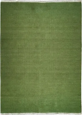 Immagine prodotto di Tappeto in iuta e cotone con frange verde scuro 80x150