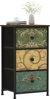 Image de Armoire étroite avec 3 tiroirs en tissu, dimensions 42x30x72 cm, idéale pour une chambre