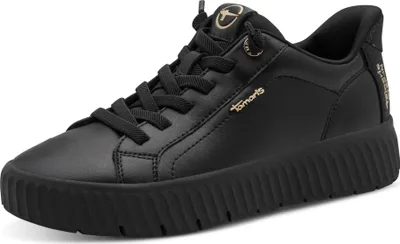 Produktbild von Tamaris Comfort Damen Sneaker weit geschnitten Plateau Leder Slipper 8-83720-45, Größe:37 EU, Farbe:Schwarz