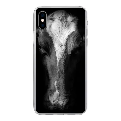 Produktbild von MuchoWow® Handyhülle Schutzhülle Hülle für iPhone Xs Kuh - Tiere - Schwarz Silikon Softcase Handy Hülle - Handytasche