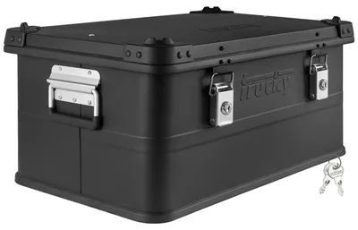 Immagine prodotto di Scatola in alluminio con coperchio Nero 50 litri Scatola in metallo Scatola da trasporto Scatola portaoggetti Con serratura trucky